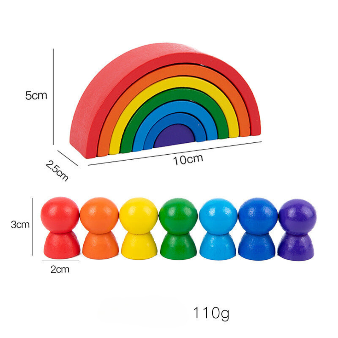 Montessori-Bunte Holzbausteine