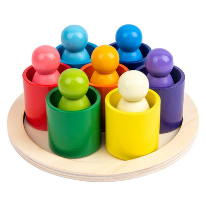 Montessori-Bunte Holzbausteine