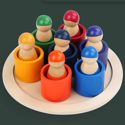 Montessori-Bunte Holzbausteine