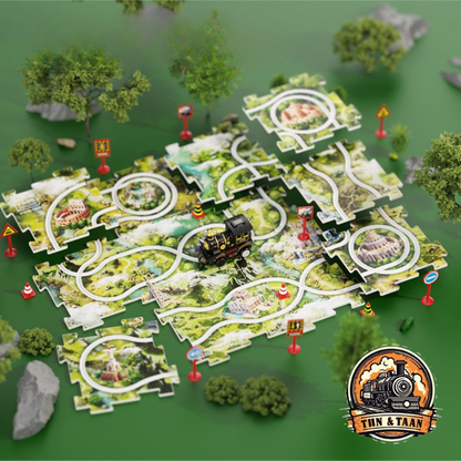 Weihnachts-Puzzle-Eisenbahn – 4-teiliges Set