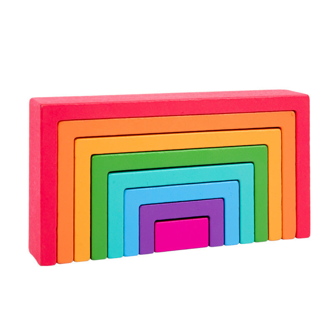 Montessori-Bunte Holzbausteine