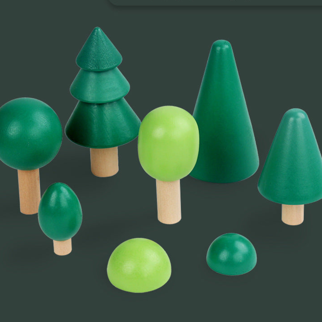 Montessori-Bunte Holzbausteine