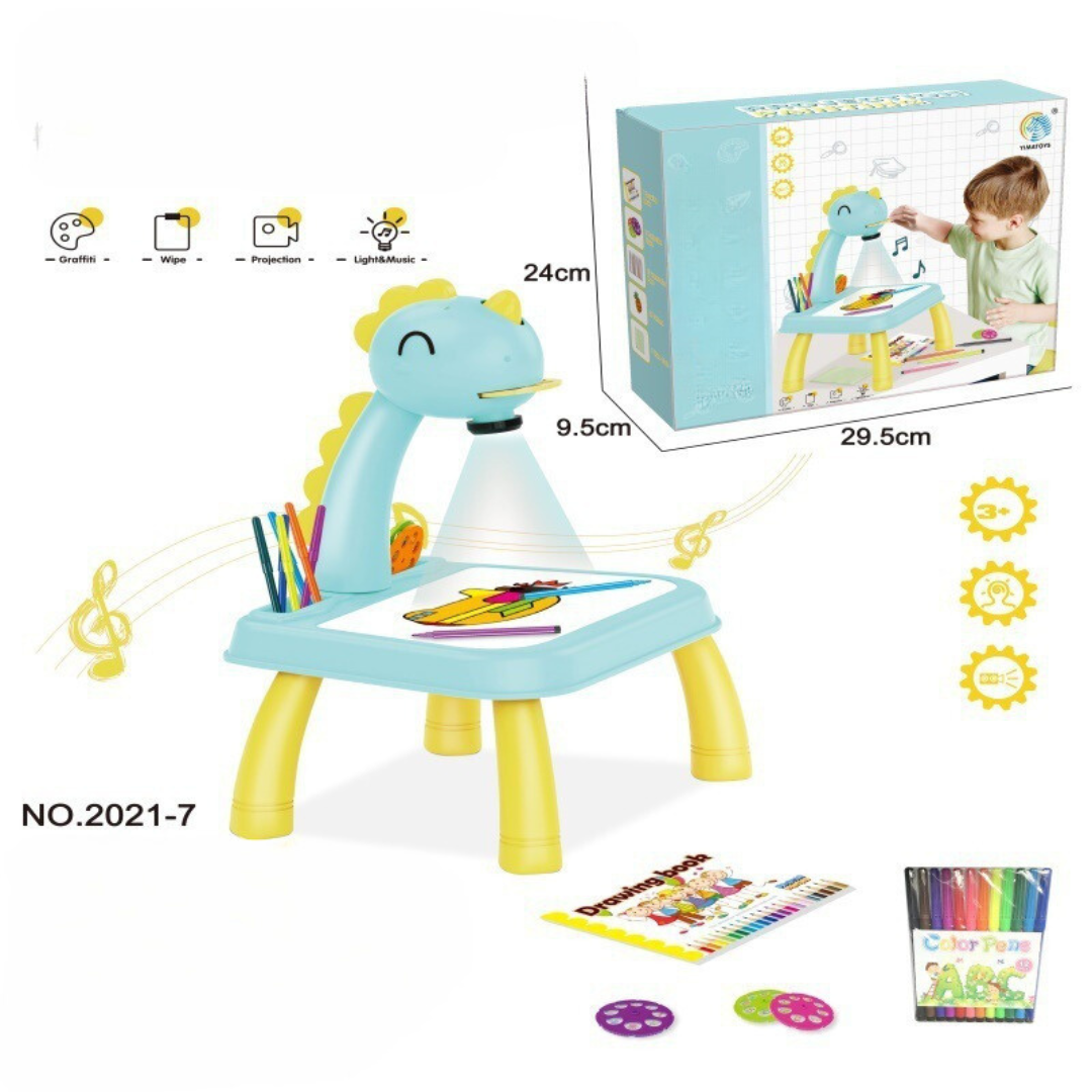 Kreativer Zeichentisch mit Projektor