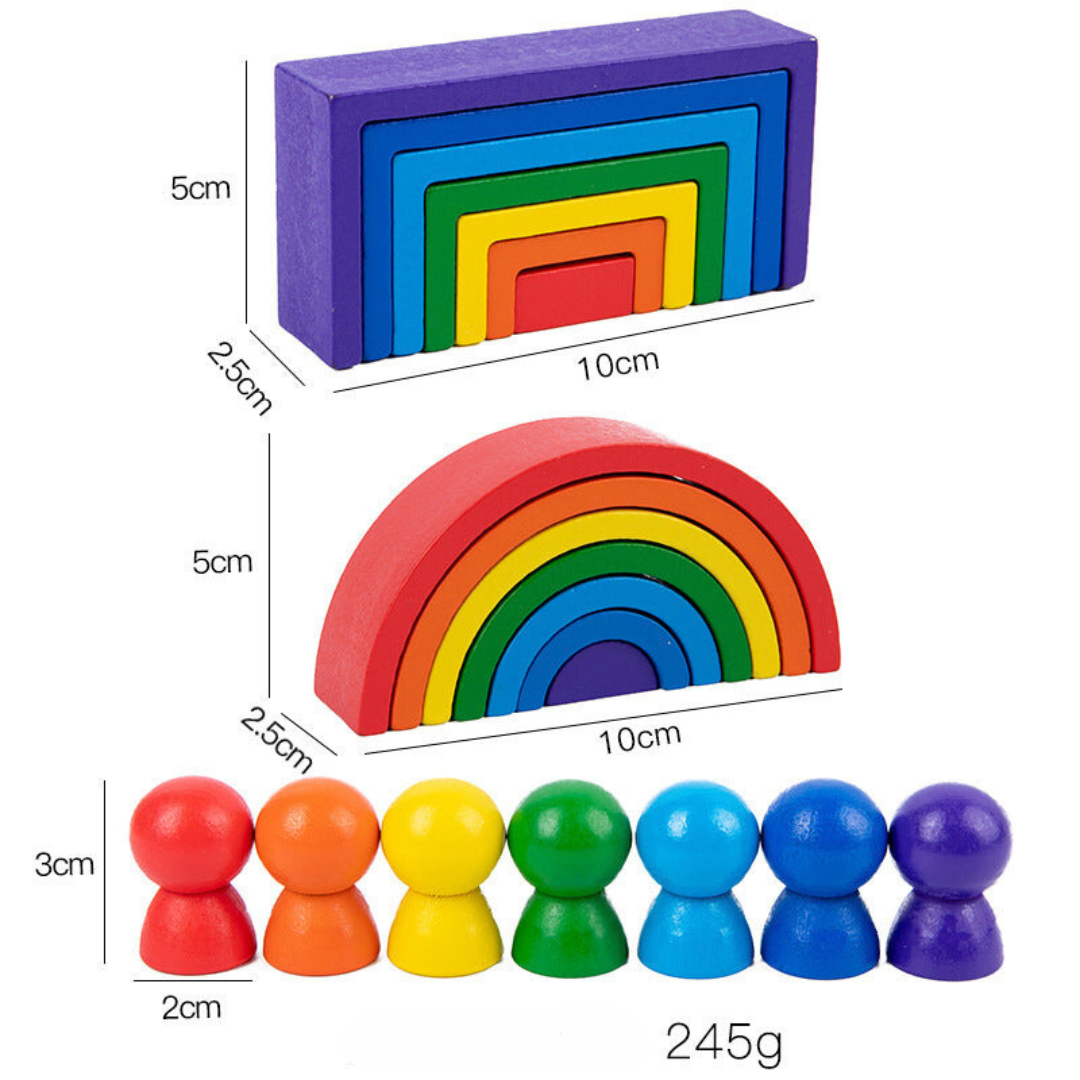 Montessori-Bunte Holzbausteine