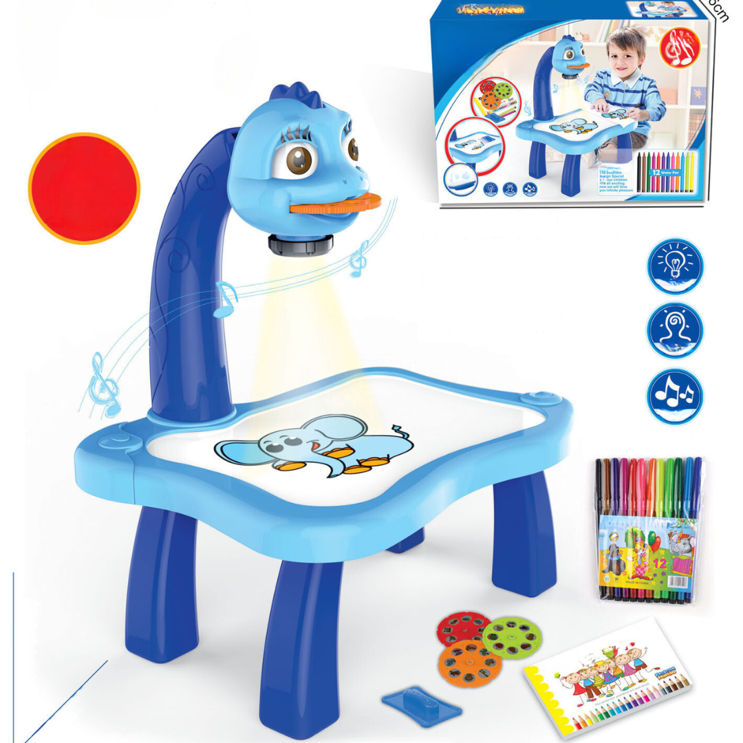 Kreativer Zeichentisch mit Projektor