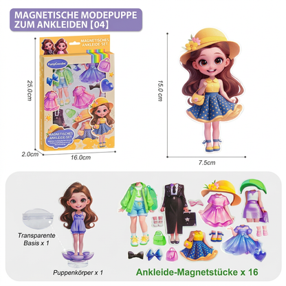 Magnetisches Ankleidepuppen-Set mit austauschbaren Outfits