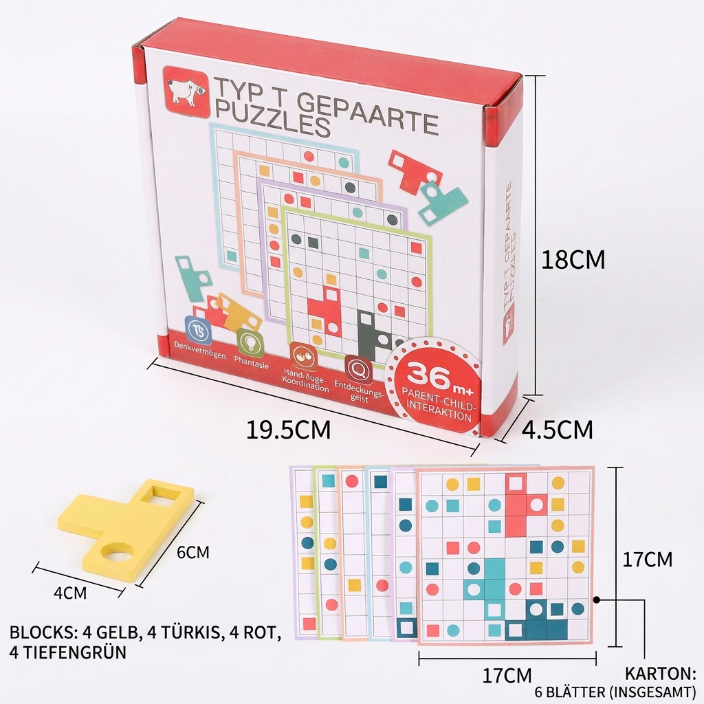 Montessori Holz-Formenpuzzle – Farben- & Logik-Denkspiel für Kinder