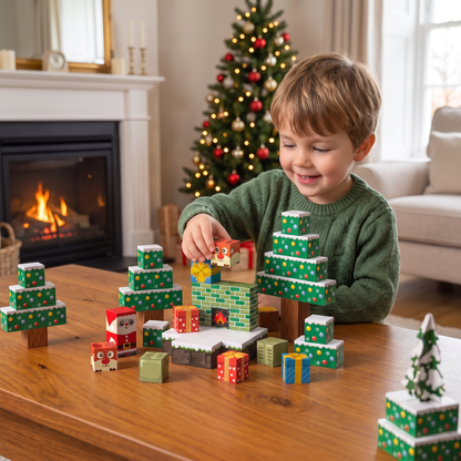 54-teiliges Weihnachts-Magnetbausteinset – Festliches MINT-Konstruktionsspielzeug