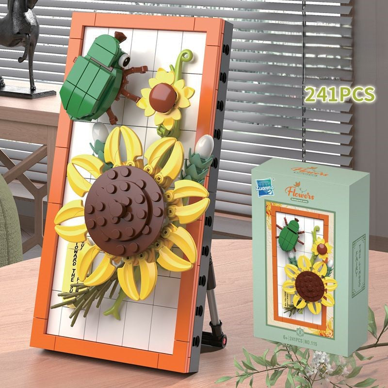 DIY-3D-Naturrahmen-Bausteinset – Blumen & Insekten