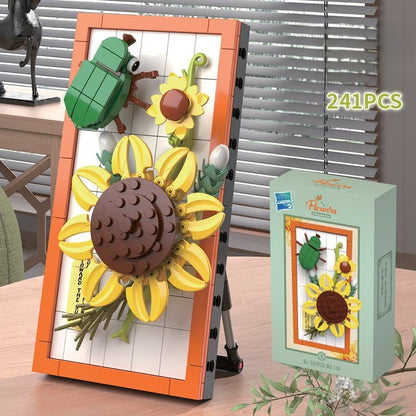 DIY-3D-Naturrahmen-Bausteinset – Blumen & Insekten