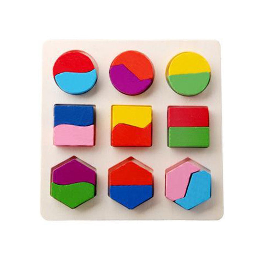 Einfaches Montessori-Holzpuzzle mit Formen und Farben für Kleinkinder