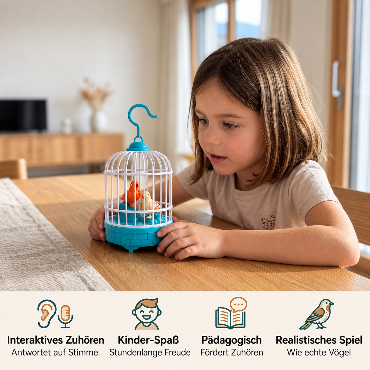 Sprechendes Vogelkäfig-Spielzeug für Kinder