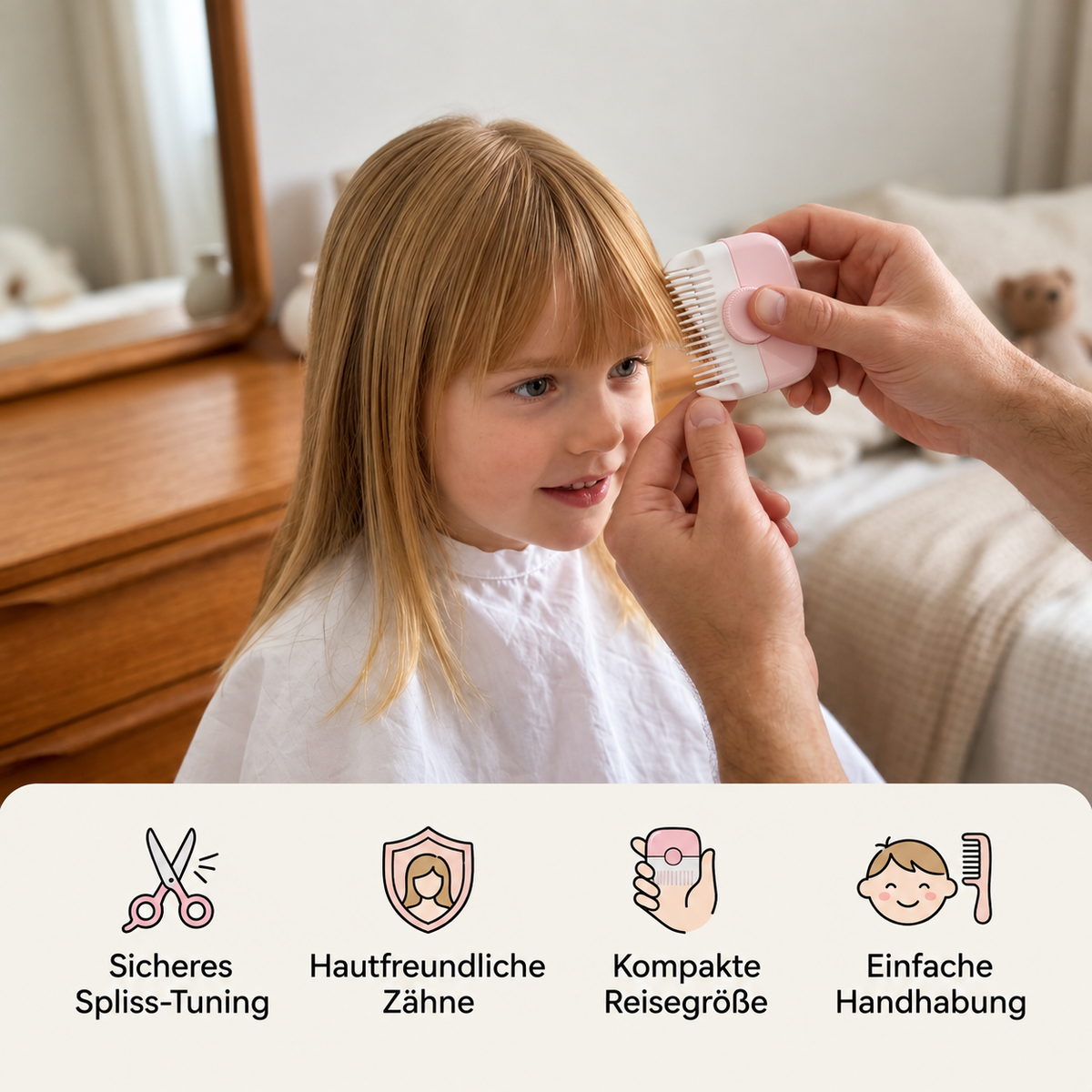 Kinderfreundlicher und sanfter Haarschneidekamm