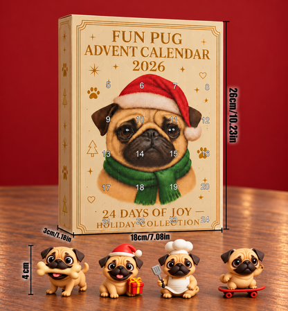 24-Tage Mops-Adventskalender mit Überraschungsfiguren