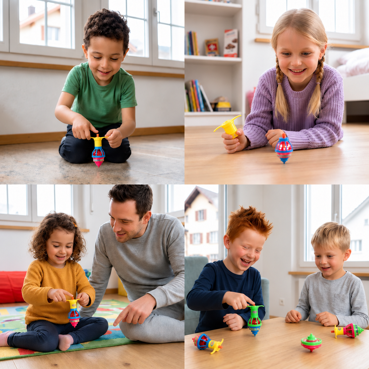 Leuchtender LED-Kreisel – Lustiges Spielzeug mit Lichteffekt für Kinder