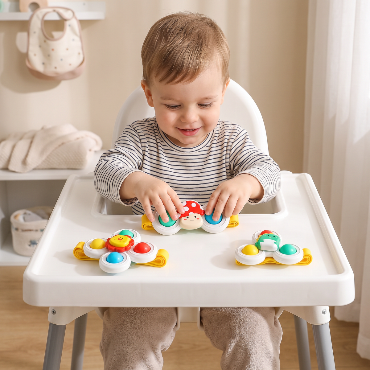 Niedliches Saugnapf-Spielzeug für Babys im 3er-Set