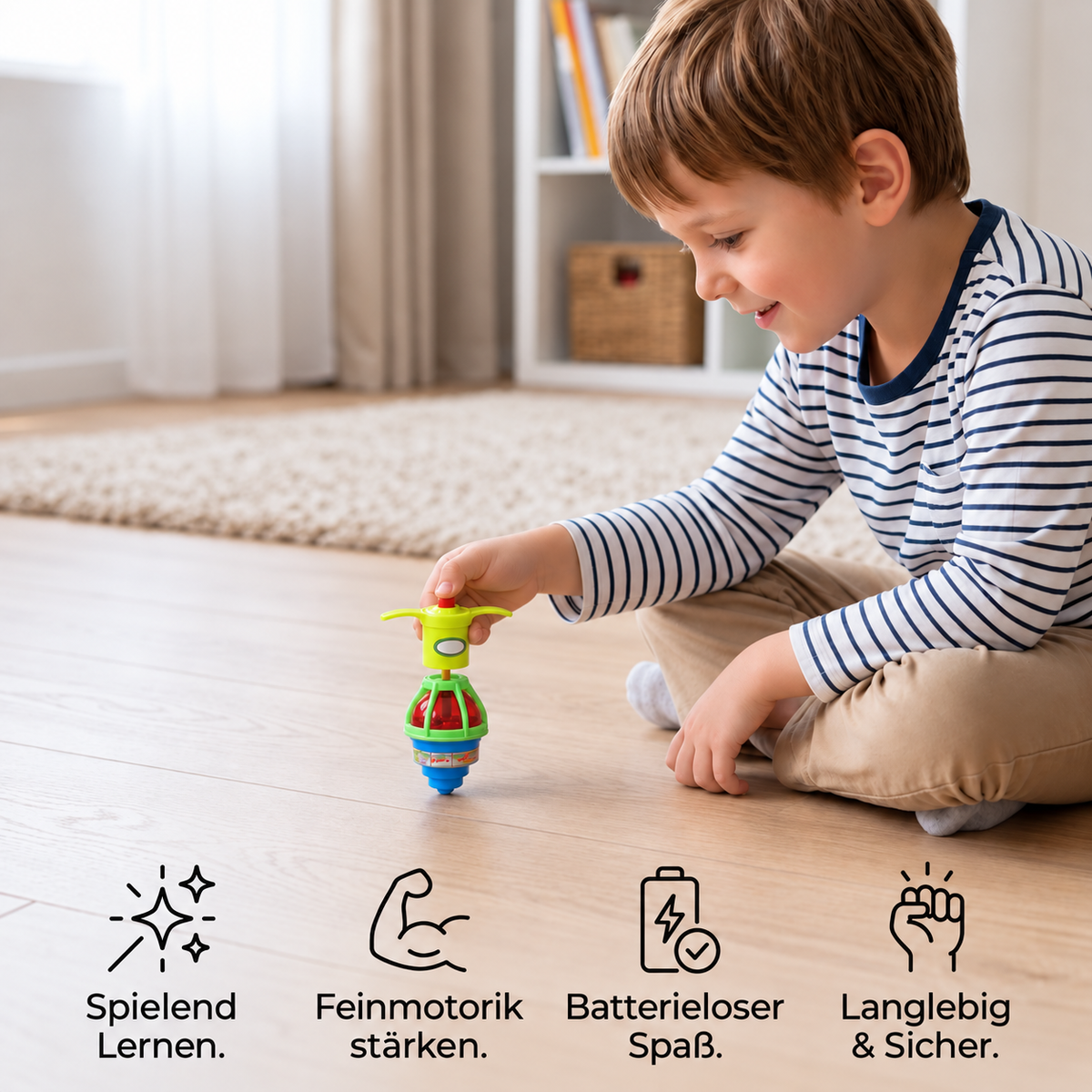 Leuchtender LED-Kreisel – Lustiges Spielzeug mit Lichteffekt für Kinder