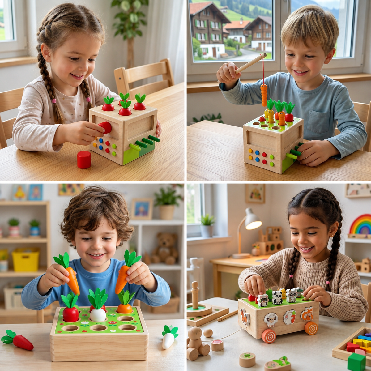 Montessori-Holzspielzeug zum Lernen und Fördern