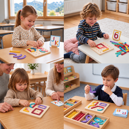 Montessori-Lernpuzzle aus Holz