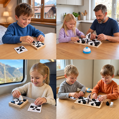 Zweifarbiges Logik-Puzzlespiel im Taschenformat