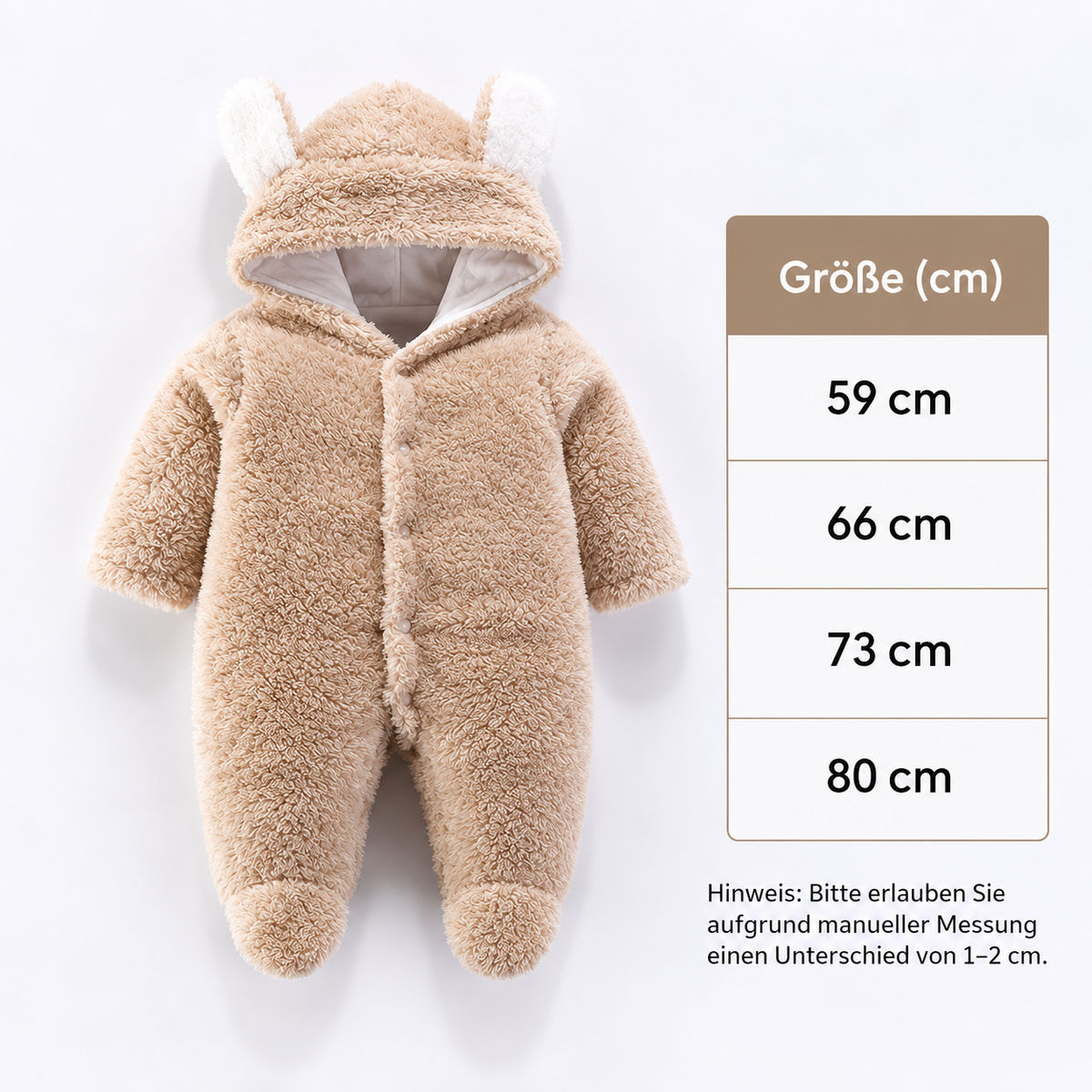 Weicher & kuscheliger Baby-Bären-Overall mit Kapuze