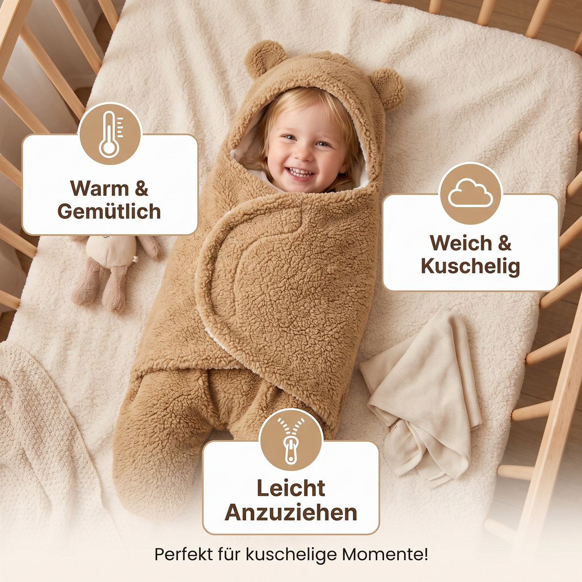 Baby-Bärenanzug für 0–6 Monate