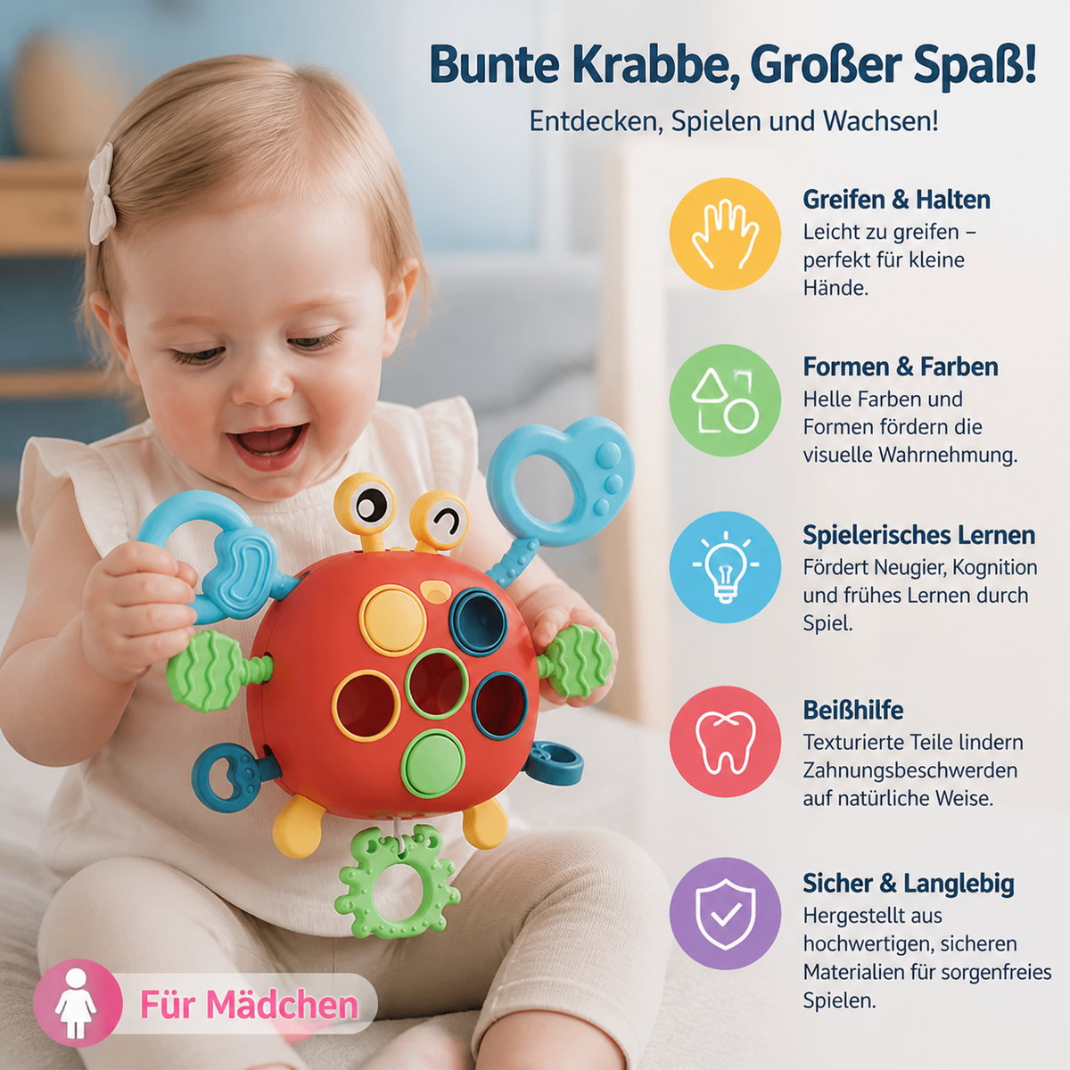 Buntes Krabben-Spielzeug