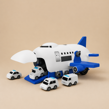 DIY-Spielset „Flugzeug-Transport-Lkw“ mit Baufahrzeugen