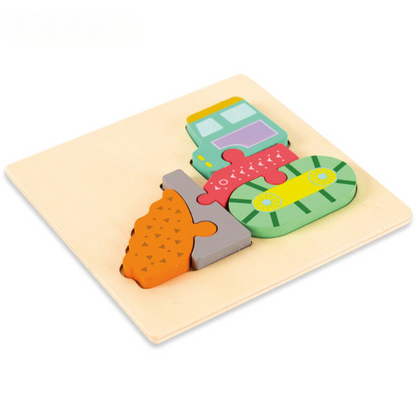 Kinderpuzzle mit Tieren und Fahrzeugen