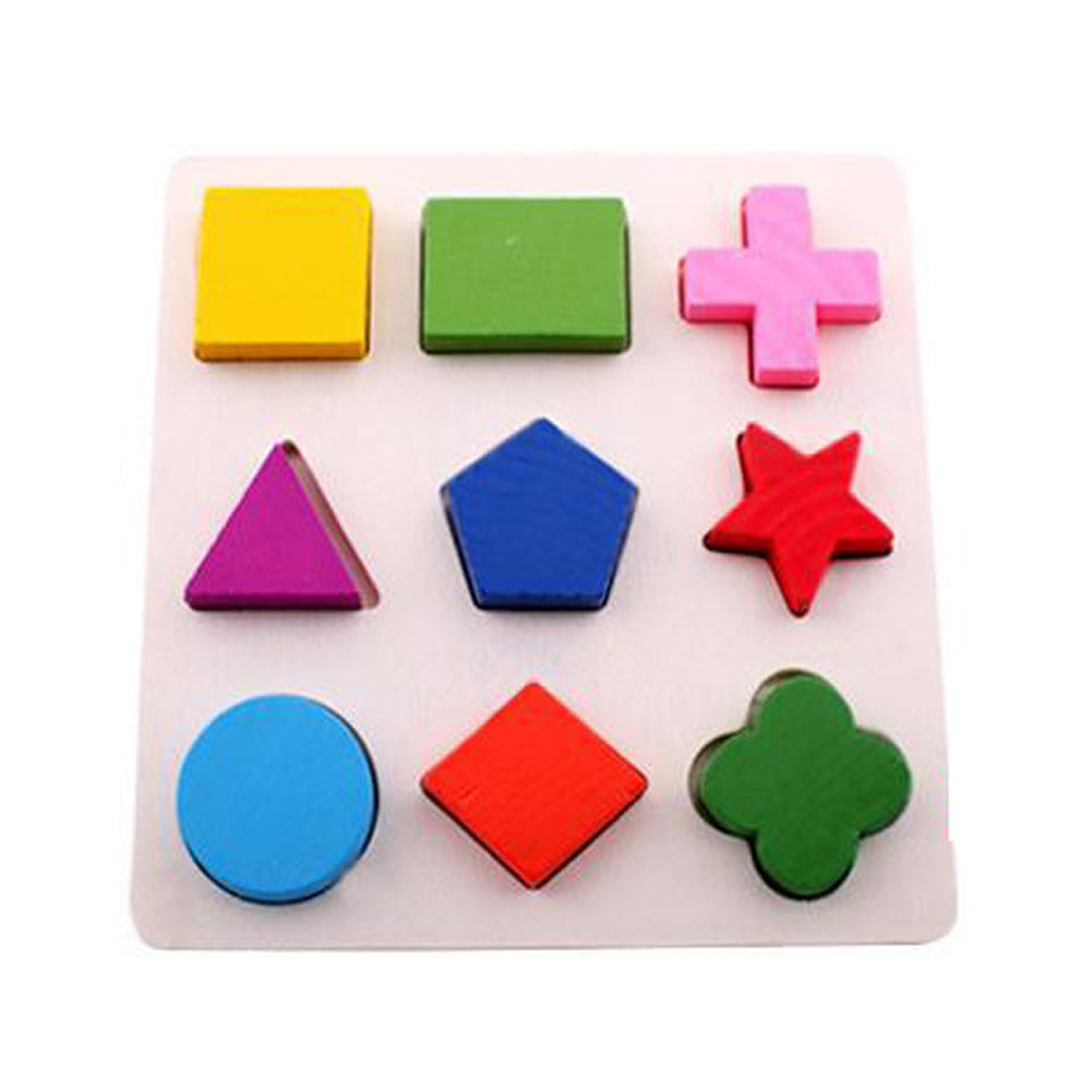 Einfaches Montessori-Holzpuzzle mit Formen und Farben für Kleinkinder
