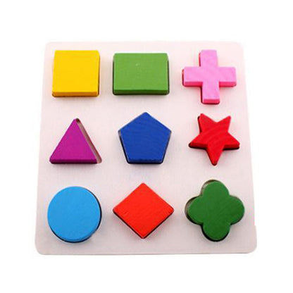 Einfaches Montessori-Holzpuzzle mit Formen und Farben für Kleinkinder