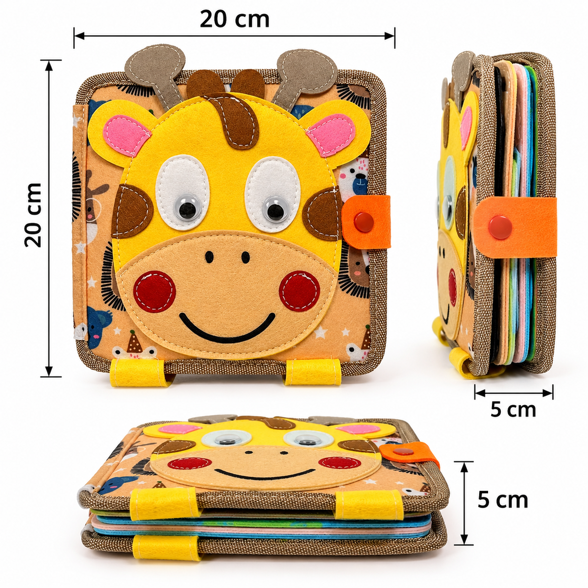 Montessori-Sensorik-Geschichtenbuch mit Giraffe
