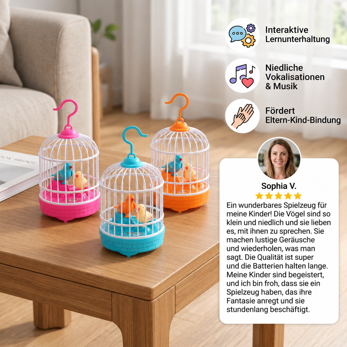 Sprechendes Vogelkäfig-Spielzeug für Kinder