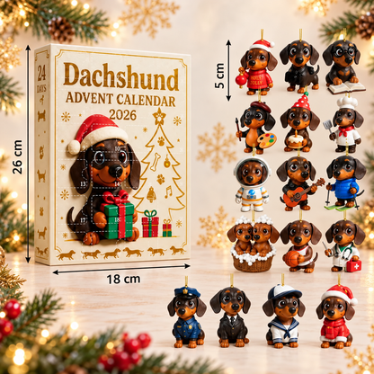 24-Tage Dackel-Adventskalender mit Überraschungsfiguren