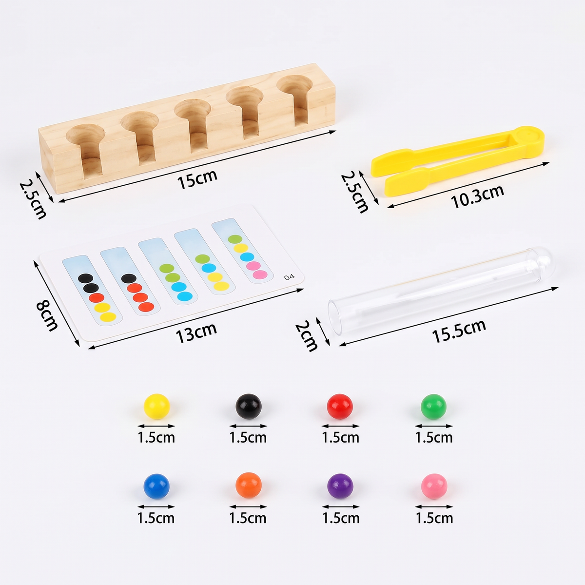 Montessori Reagenzglas Farben und Zahlen Spiel- und Lernset
