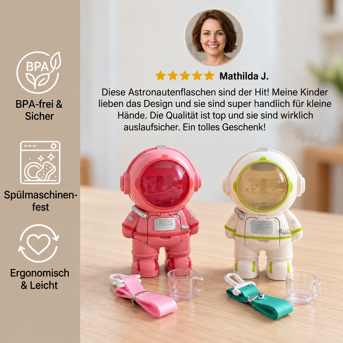 Astronaut-Trinkflasche für Kinder