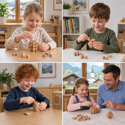 Montessori 3D-Holz-Geduldsspiel – Lernspielzeug für die frühe Förderung