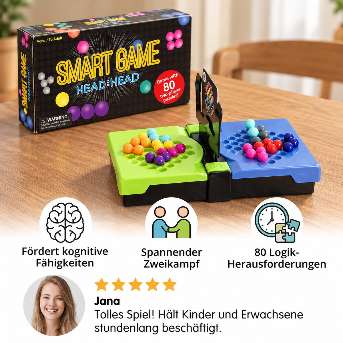 1-gegen-1 Logik-Duellspiel – 80 knifflige Denkspiel-Herausforderungen