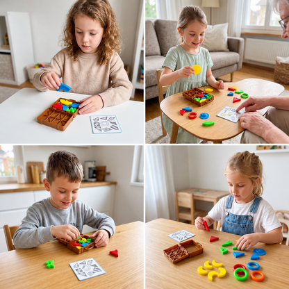 Montessori Farb- & Formensortier-Koffer – Kofferpacken-Geschicklichkeitsspiel für die Familie