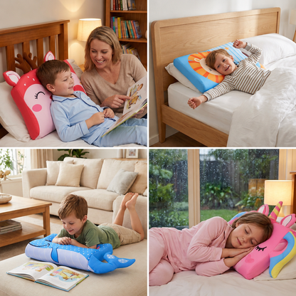 Beruhigendes ergonomisches Kinderkissen mit Tiermotiv-Kissenbezug
