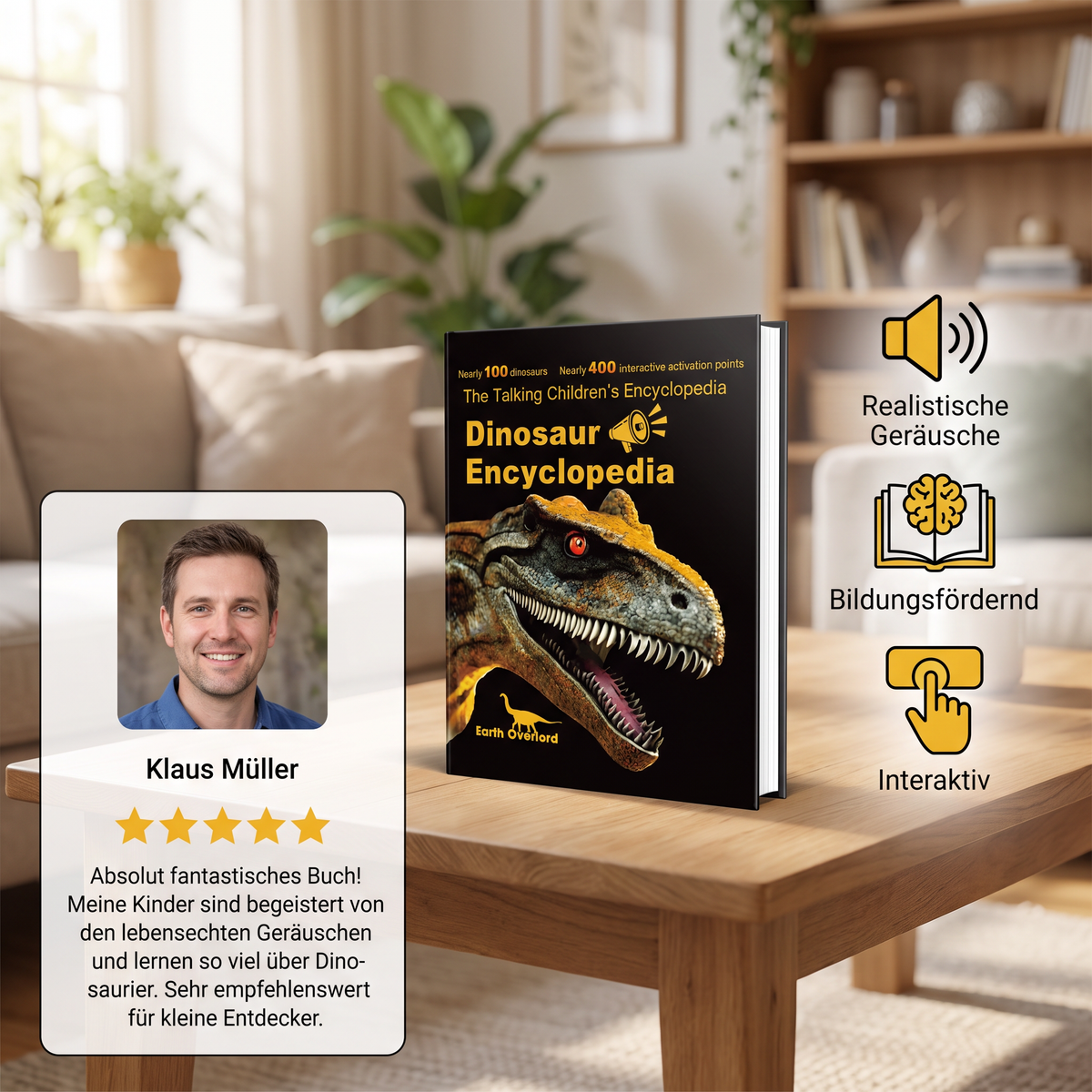Interaktives sprechendes Dinosaurier-Enzyklopädie-Buch