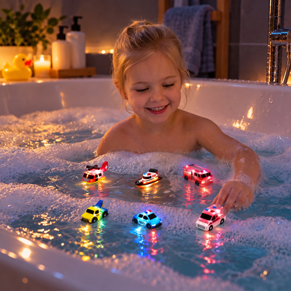 6er-Pack farbwechselnde Einsatzfahrzeug-Badespielzeuge für Babys & Kleinkinder