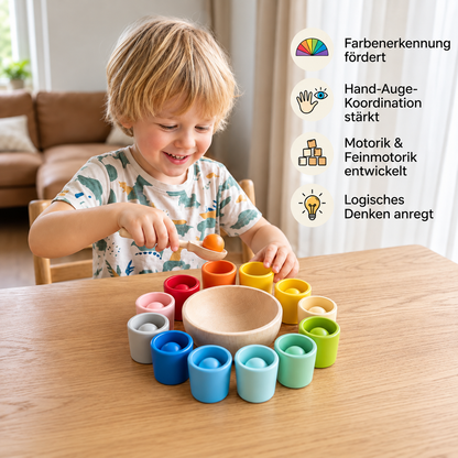 Montessori Holz-Sortierset zur Farbenerkennung