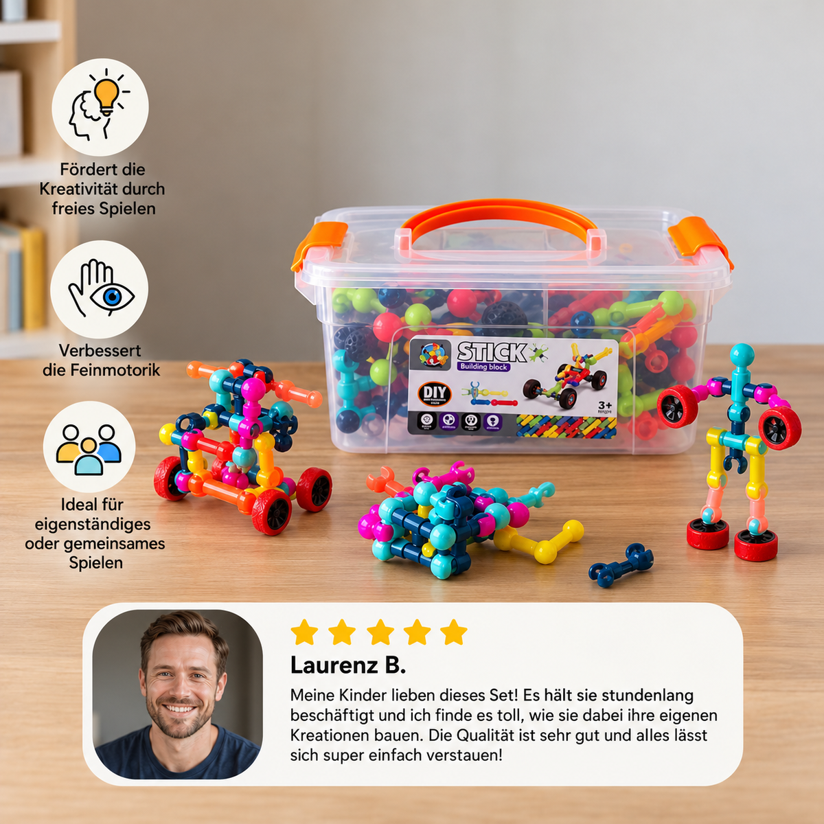 Pädagogisches DIY-Bauset mit beweglichen Gelenken
