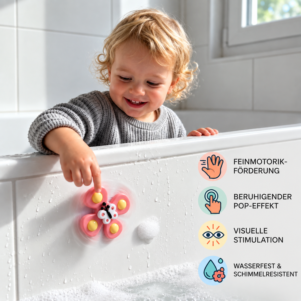Interaktives Badespielzeug mit Drehrad – So macht Baden Spaß!