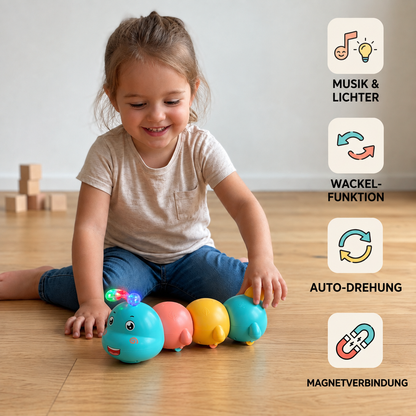 Teilbare magnetische Raupe – Krabbelspielzeug für Kinder