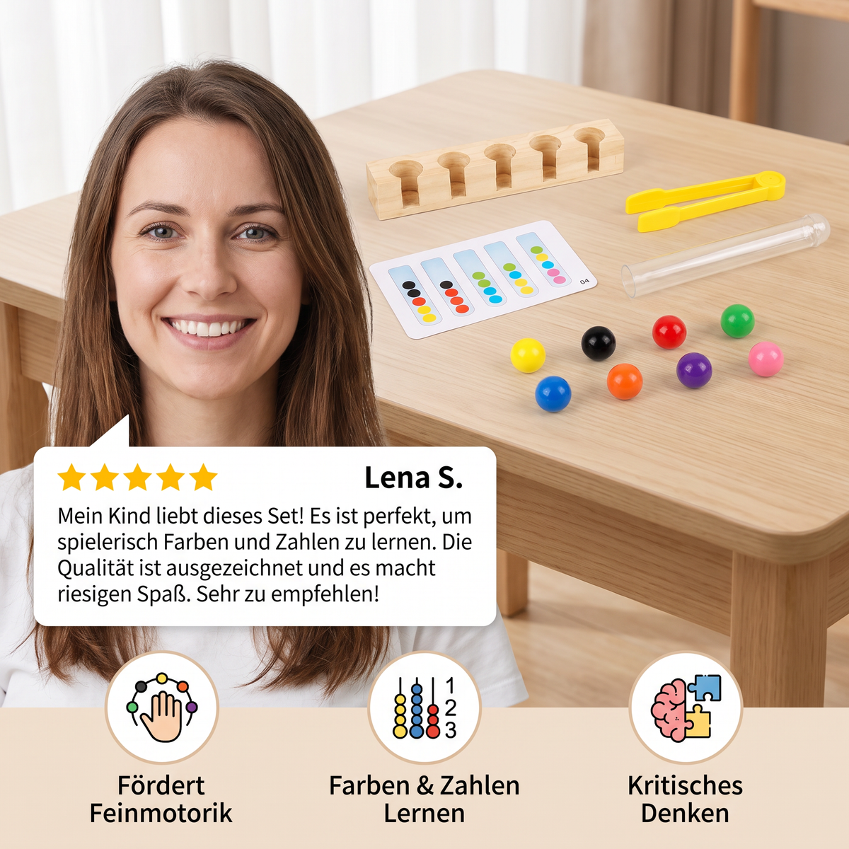 Montessori Reagenzglas Farben und Zahlen Spiel- und Lernset