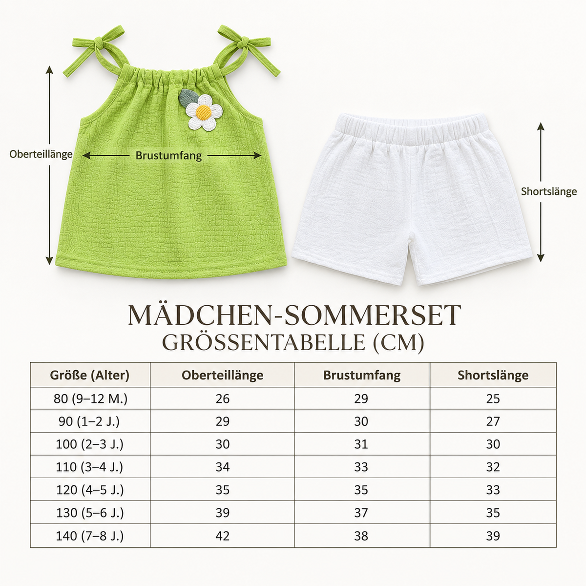 Sommerliches 2-teiliges Mädchen-Set im Koreanischen Stil – Blumen-Trägeroberteil mit Shorts