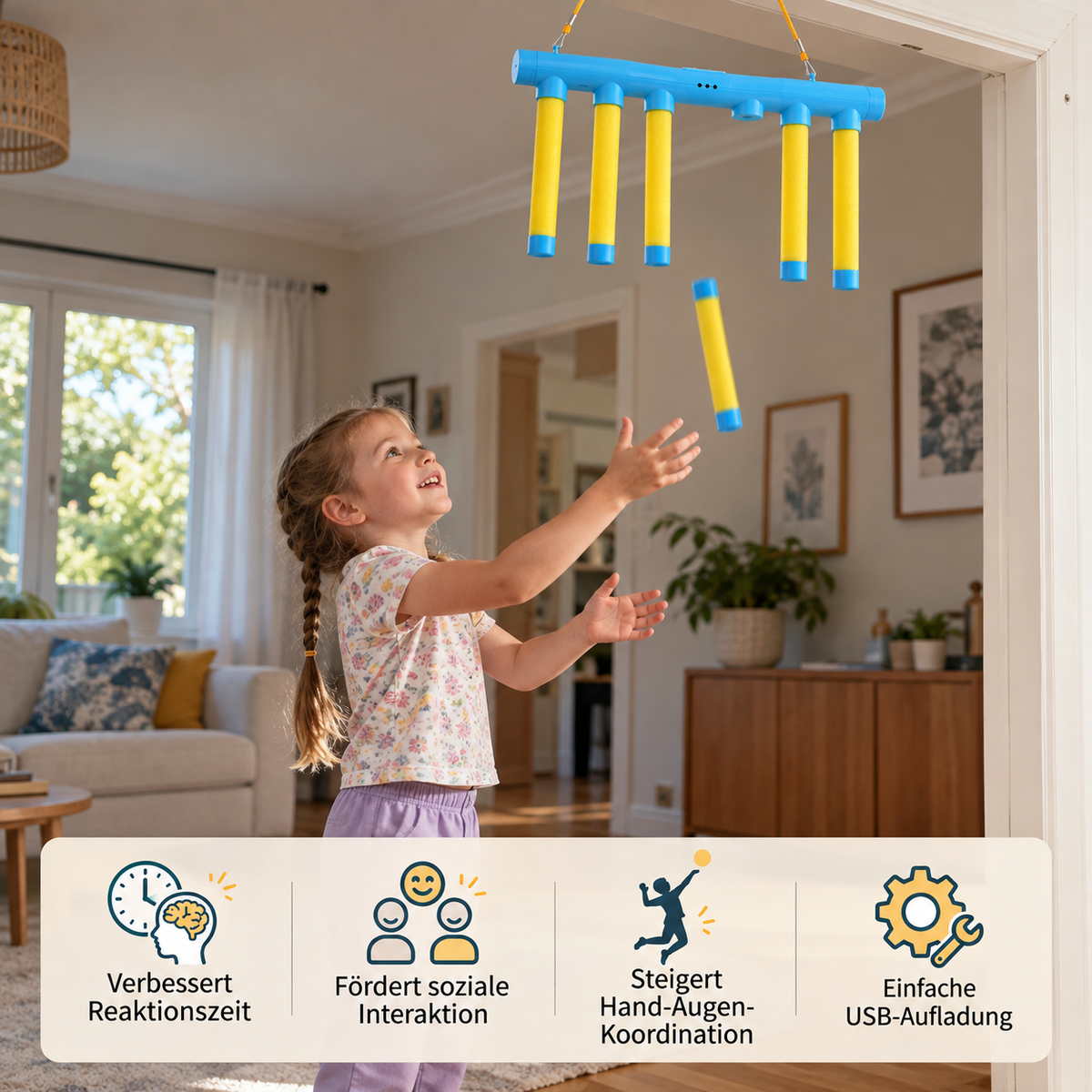 Fallende Stäbchen – Reaktionsspiel für Kinder