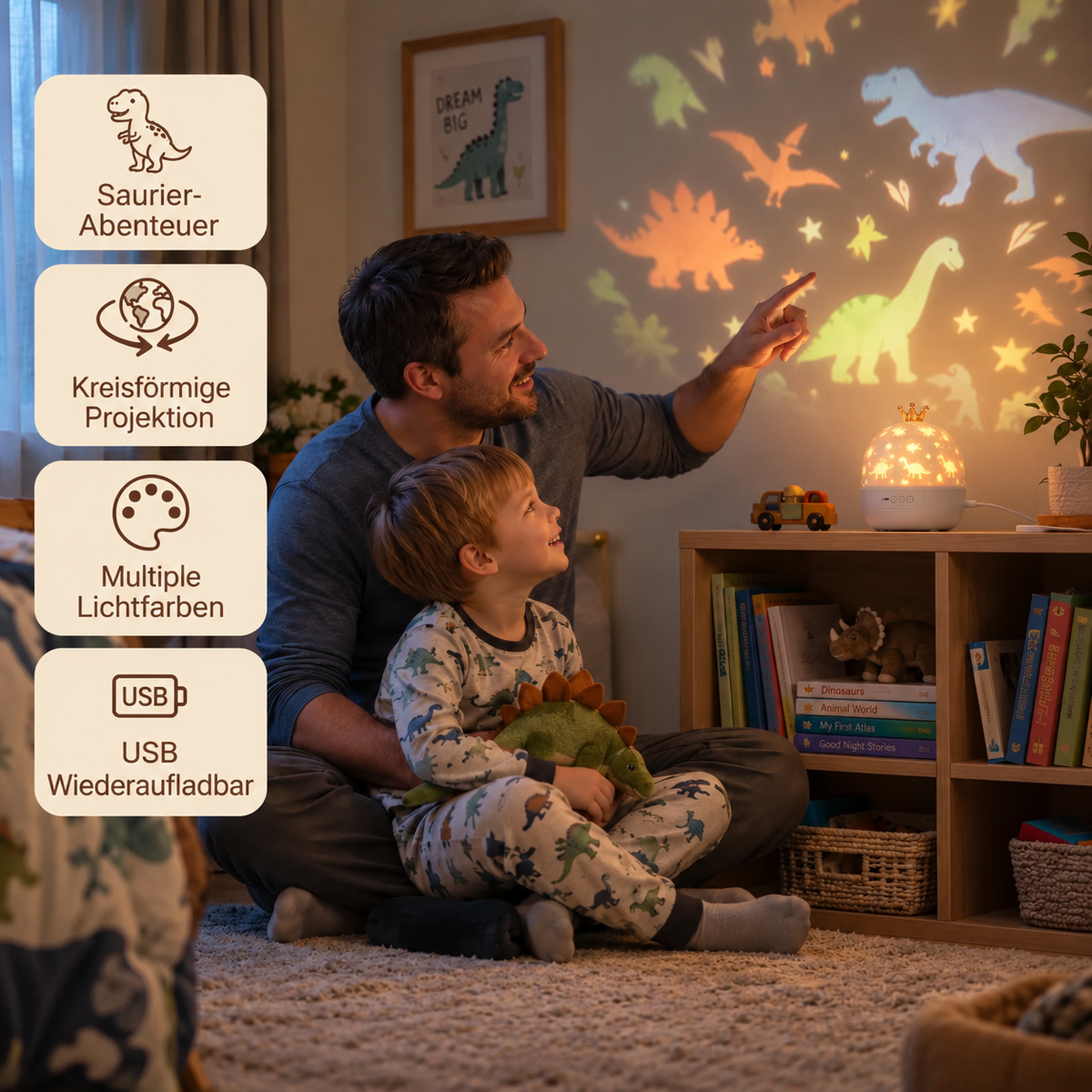 2-in-1-Nachtlicht und Projektor für Kinder